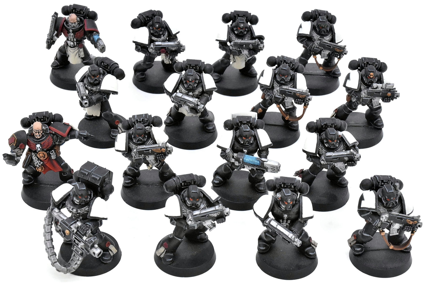 BLACK TEMPLARS 16 Marines Crusaders #1 WELL PAINTED Warhammer 40K 8978