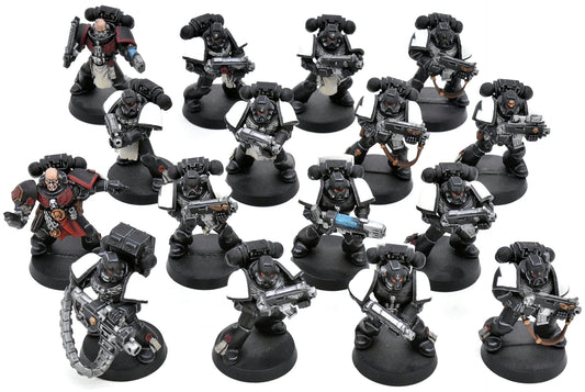 BLACK TEMPLARS 16 Marines Crusaders #1 WELL PAINTED Warhammer 40K 8978