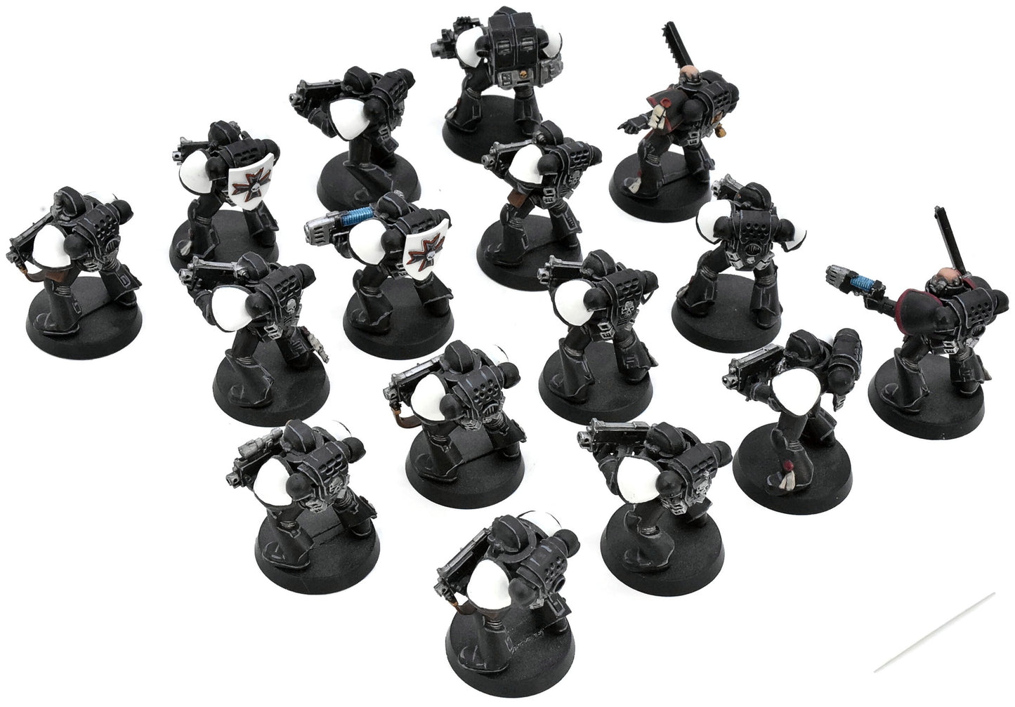 BLACK TEMPLARS 16 Marines Crusaders #1 WELL PAINTED Warhammer 40K 8978