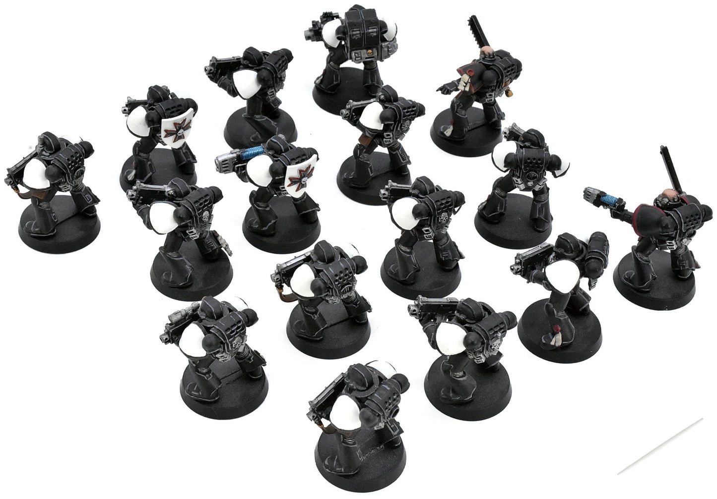 BLACK TEMPLARS 16 Marines Crusaders #1 WELL PAINTED Warhammer 40K 8978