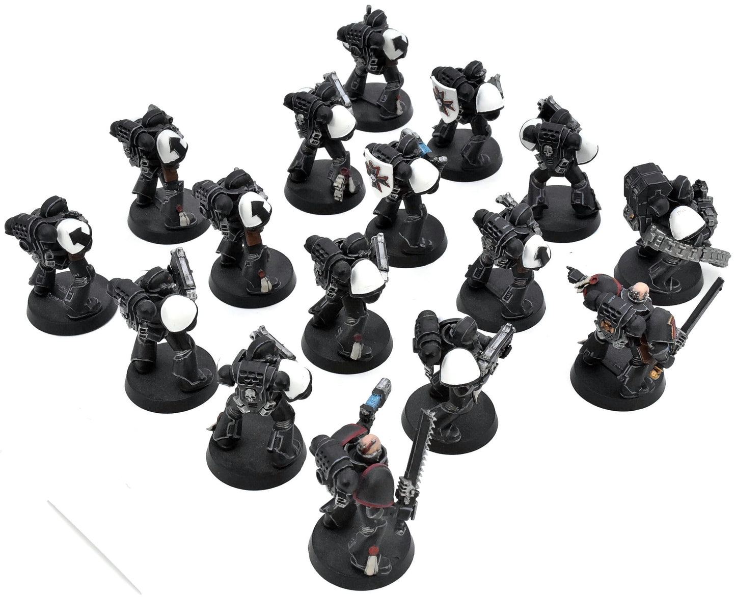 BLACK TEMPLARS 16 Marines Crusaders #1 WELL PAINTED Warhammer 40K 8978