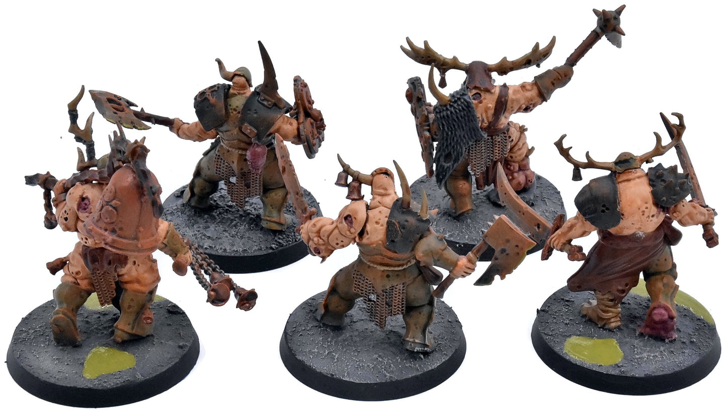 CHAOS DAEMONS 40K 5 Putrid Blightkings #2 WELL PAINTED Warhammer 40K 4021