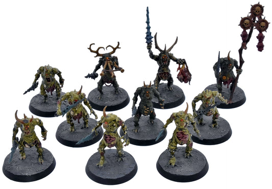 MAGGOTKIN OF NURGLE 10 Plaguebearers #1 4090 WELL PAINTED