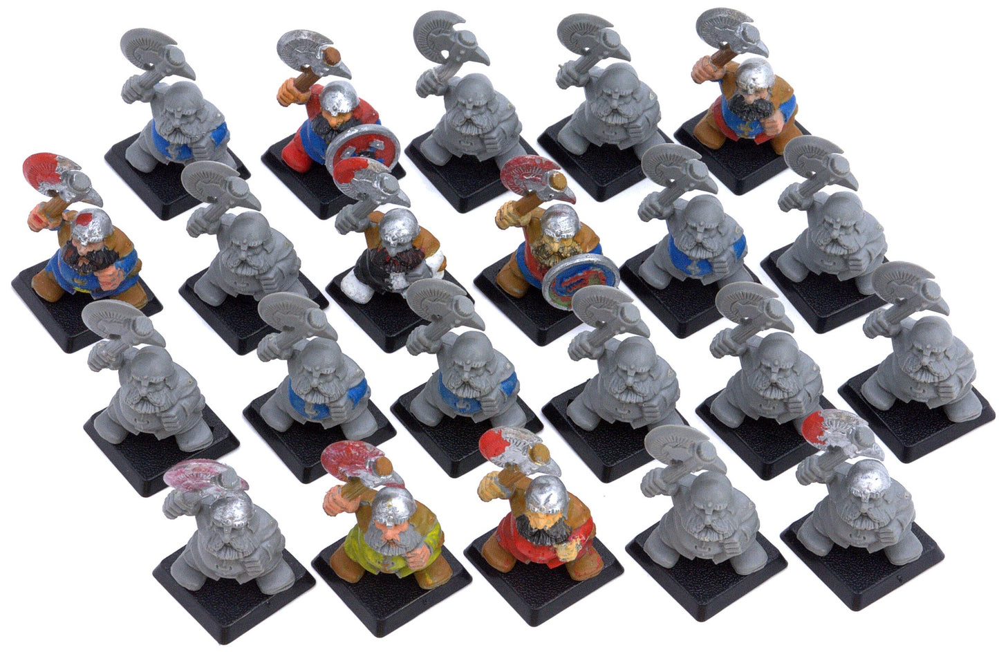 DWARFS 22 Classic Dwarf Warriors with axe #1 Plastic Monopose 1990s Fantasy 0440