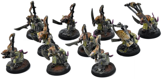SKAVEN 10 Plague Monks #2 PRO PAINTED Warhammer Sigmar 9371