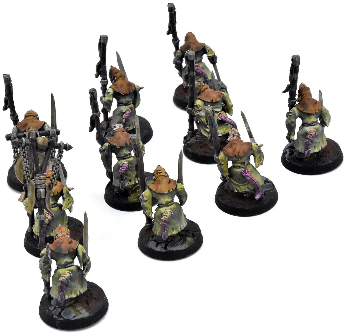 SKAVEN 10 Plague Monks #2 PRO PAINTED Warhammer Sigmar 9371