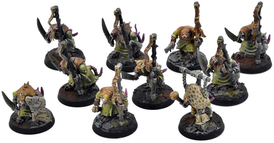SKAVEN 10 Plague Monks #1 WELL PAINTED Warhammer Sigmar 9456