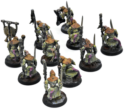 SKAVEN 10 Plague Monks #1 WELL PAINTED Warhammer Sigmar 9456