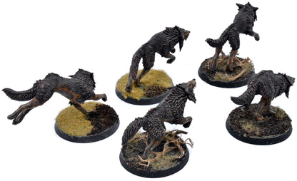 SPACE WOLVES 5 Fenrisian Wolves #1 WELL PAINTED Warhammer 40K 4687