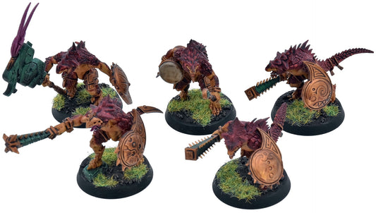 SERAPHON 5 Saurus Warriors #1 WELL PAINTED Warhammer Sigmar 0841