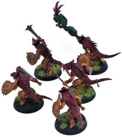 SERAPHON 5 Saurus Warriors #1 WELL PAINTED Warhammer Sigmar 0841