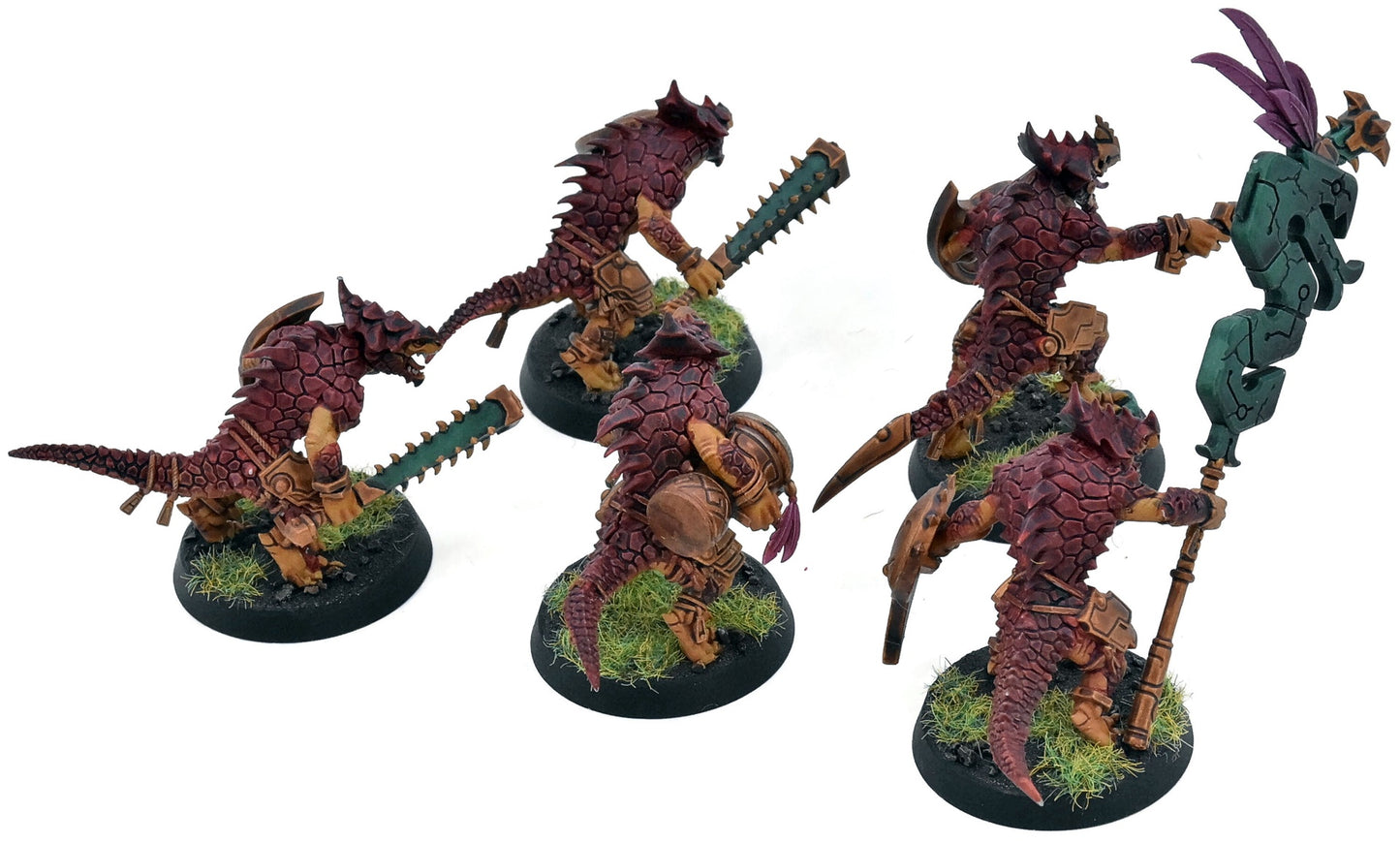 SERAPHON 5 Saurus Warriors #1 WELL PAINTED Warhammer Sigmar 0841