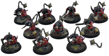 SKAVEN 10 Plague Monks #1 WELL PAINTED Warhammer Sigmar 0858