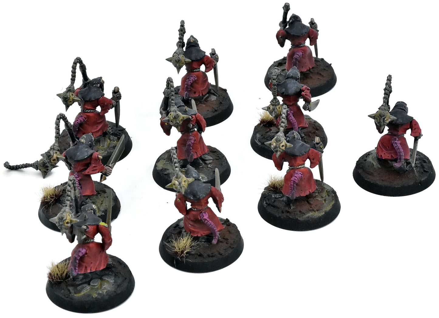 SKAVEN 10 Plague Monks #1 WELL PAINTED Warhammer Sigmar 0858