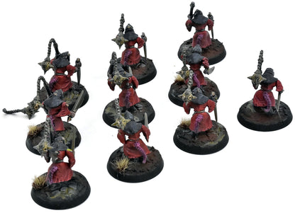 SKAVEN 10 Plague Monks #1 WELL PAINTED Warhammer Sigmar 0858