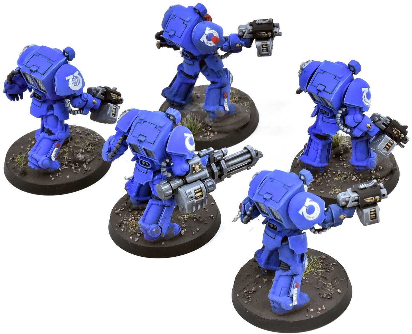 SPACE MARINES 5 Terminator Squad #1 WELL PAINTED Warhammer 40K Ultramarine 0902