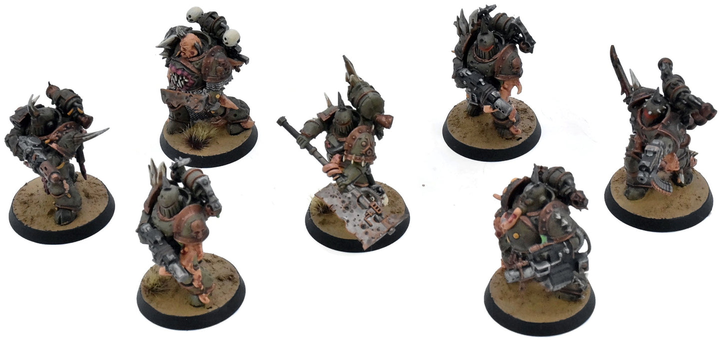DEATH GUARD 7 Plague Marines #2 WELL PAINTED Warhammer 40K 0988