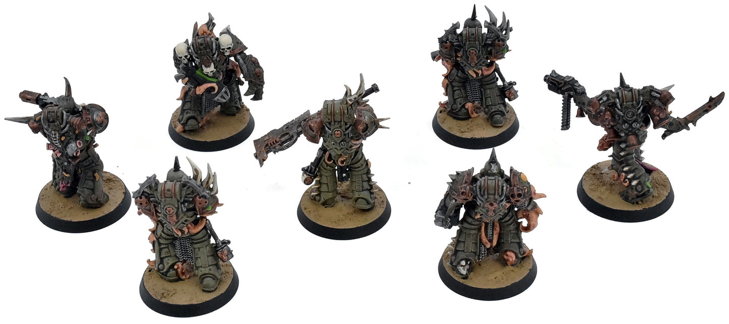 DEATH GUARD 7 Plague Marines #2 WELL PAINTED Warhammer 40K 0988