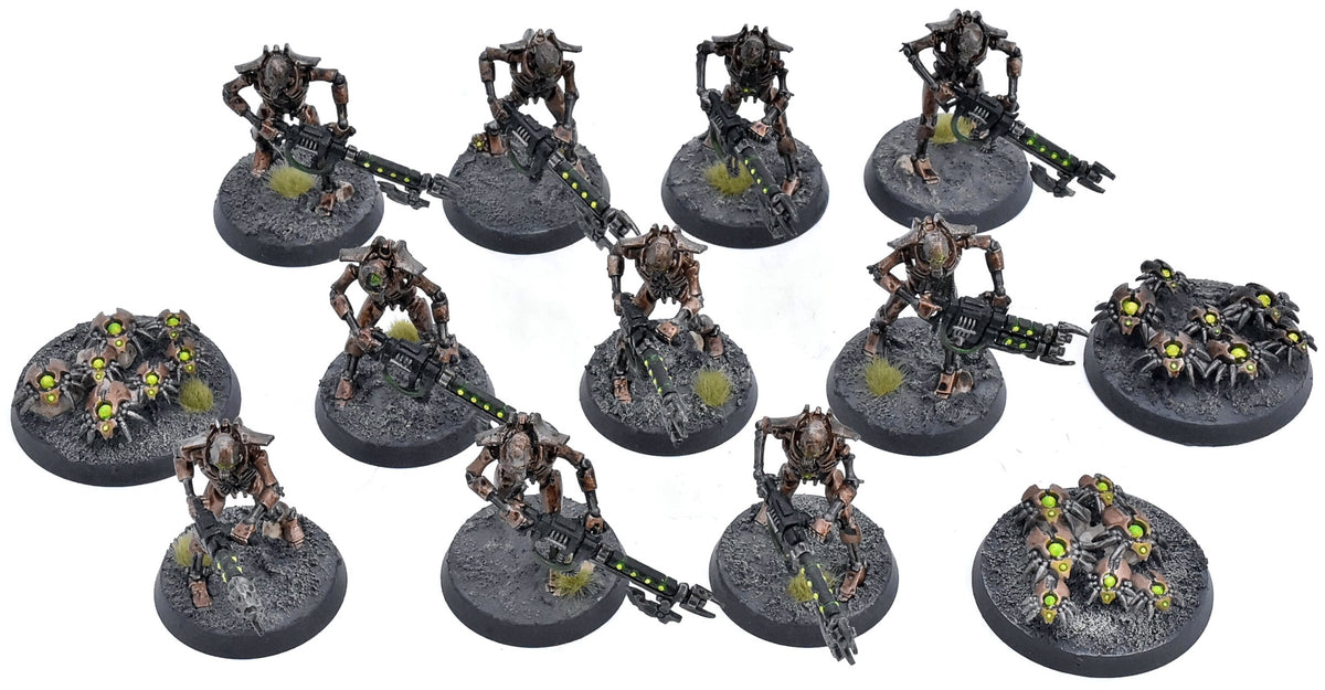 NECRONS 10 Necron Warriors With Scarab Swarms #1 WELL PAINTED 40K 5551