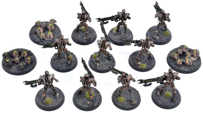 NECRONS 10 Necron Warriors With Scarab Swarms #1 WELL PAINTED 40K 5551