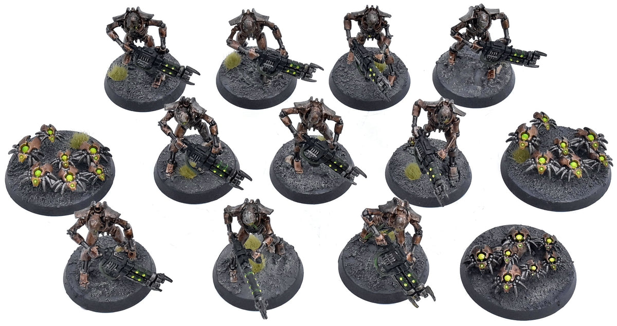 NECRONS 10 Necron Warriors With Scarab Swarms #2 WELL PAINTED 40K 5568