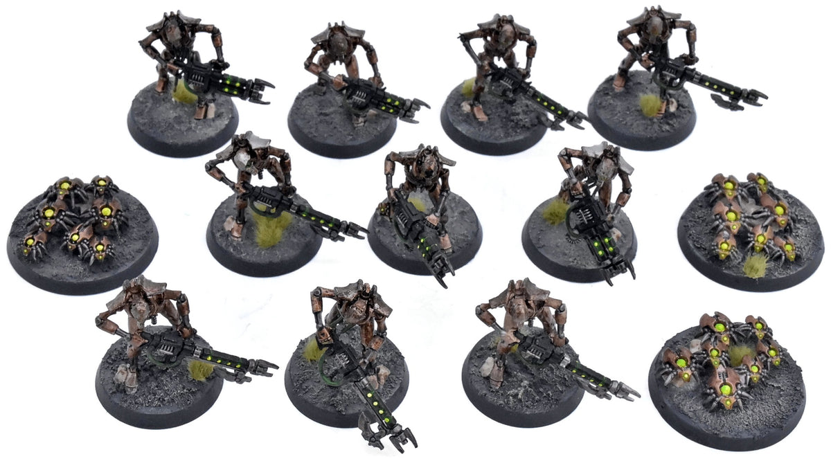 NECRONS 10 Necron Warriors With Scarab Swarms #3 WELL PAINTED 40K 5575