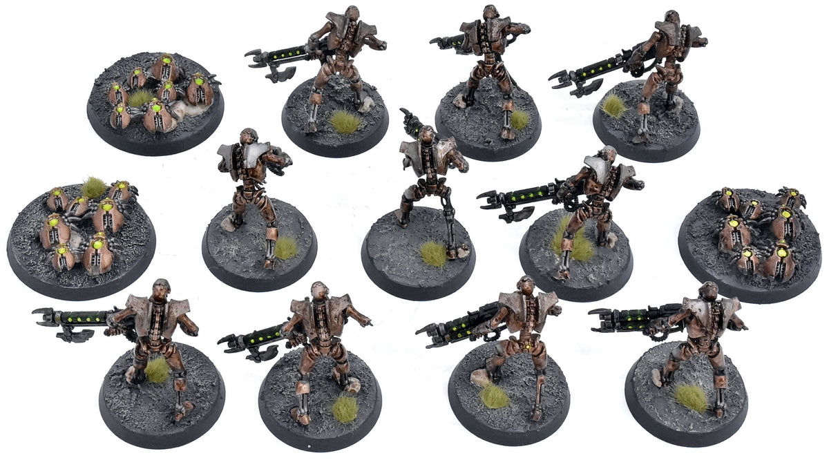NECRONS 10 Necron Warriors With Scarab Swarms #3 WELL PAINTED 40K 5575