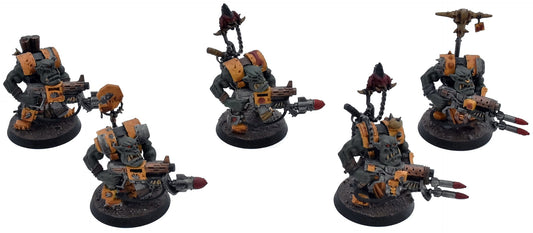 ORKS 5 Nobz #1 WELL PAINTED Warhammer 40K 1886