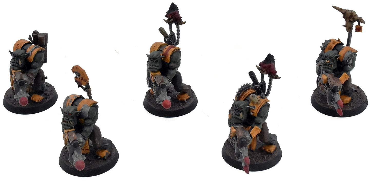 ORKS 5 Nobz #1 WELL PAINTED Warhammer 40K 1886