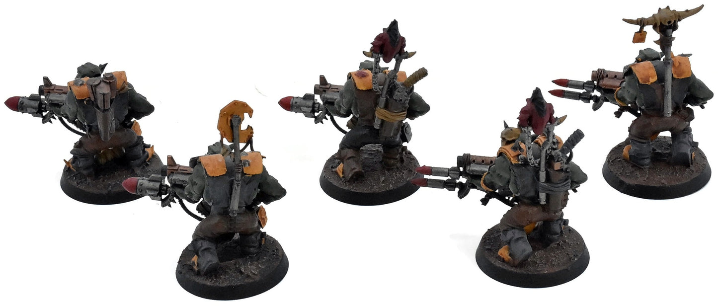 ORKS 5 Nobz #1 WELL PAINTED Warhammer 40K 1886