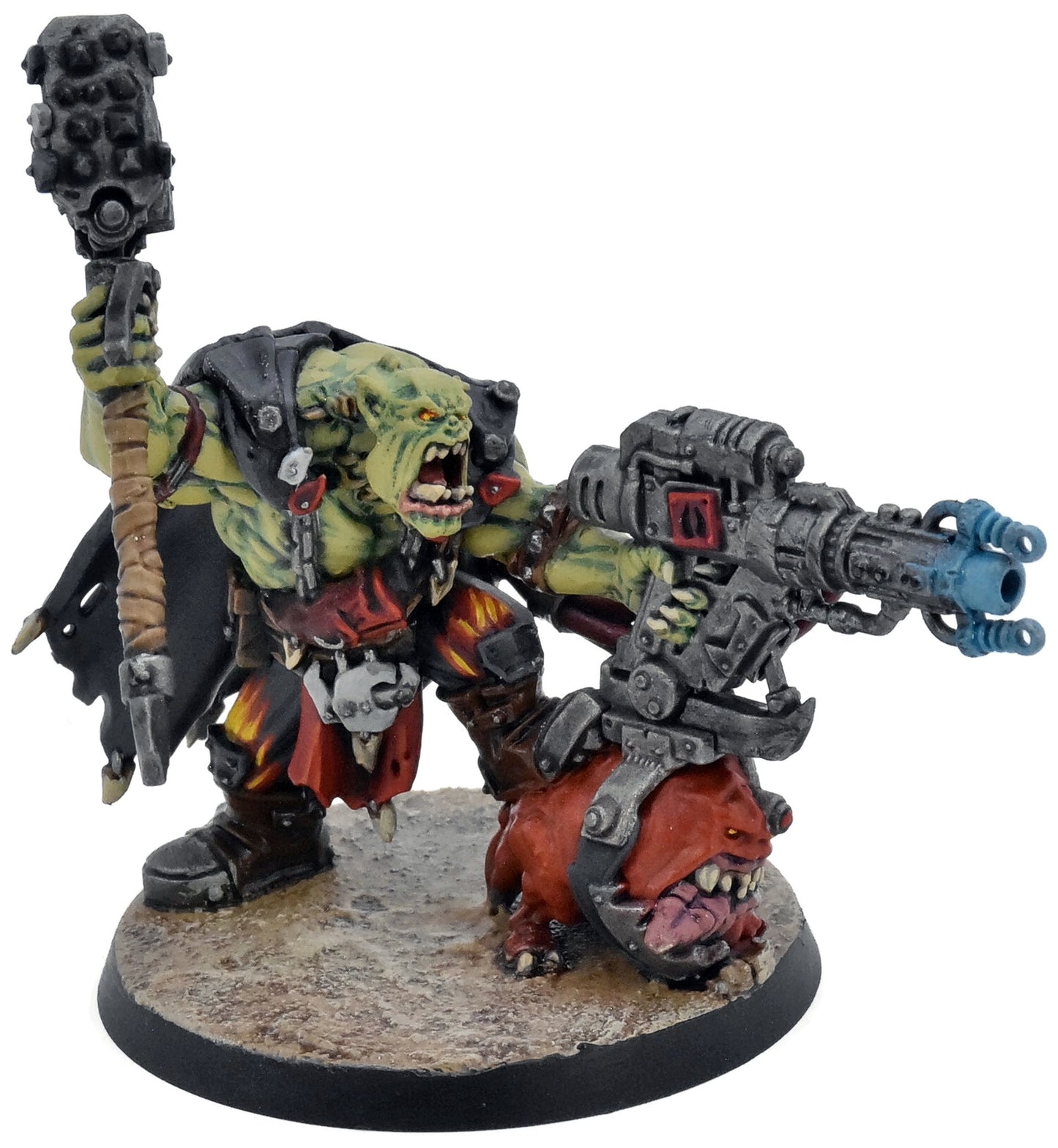 ORKS Warboss With Attack Squig #2 WELL PAINTED Ufthak Blackhawk 40K 1947
