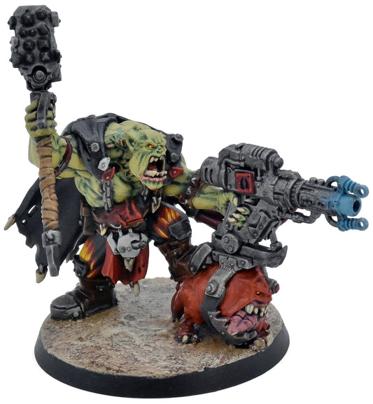 ORKS Warboss With Attack Squig #2 WELL PAINTED Ufthak Blackhawk 40K 1947