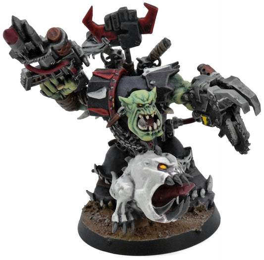 ORKS Warboss With Attack Squig #1 WELL PAINTED Warhammer 40K 2036