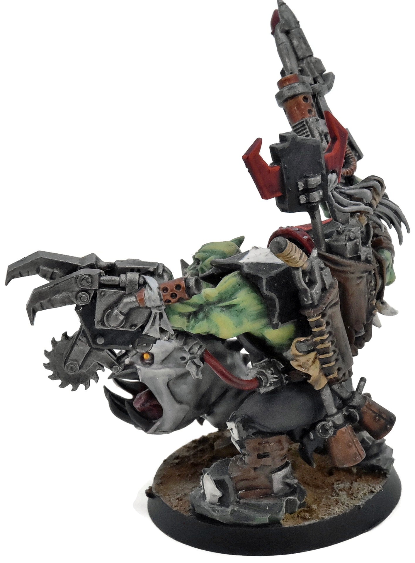 ORKS Warboss With Attack Squig #1 WELL PAINTED Warhammer 40K 2036