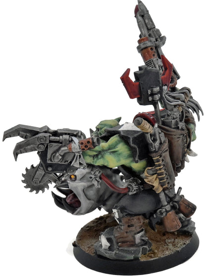 ORKS Warboss With Attack Squig #1 WELL PAINTED Warhammer 40K 2036