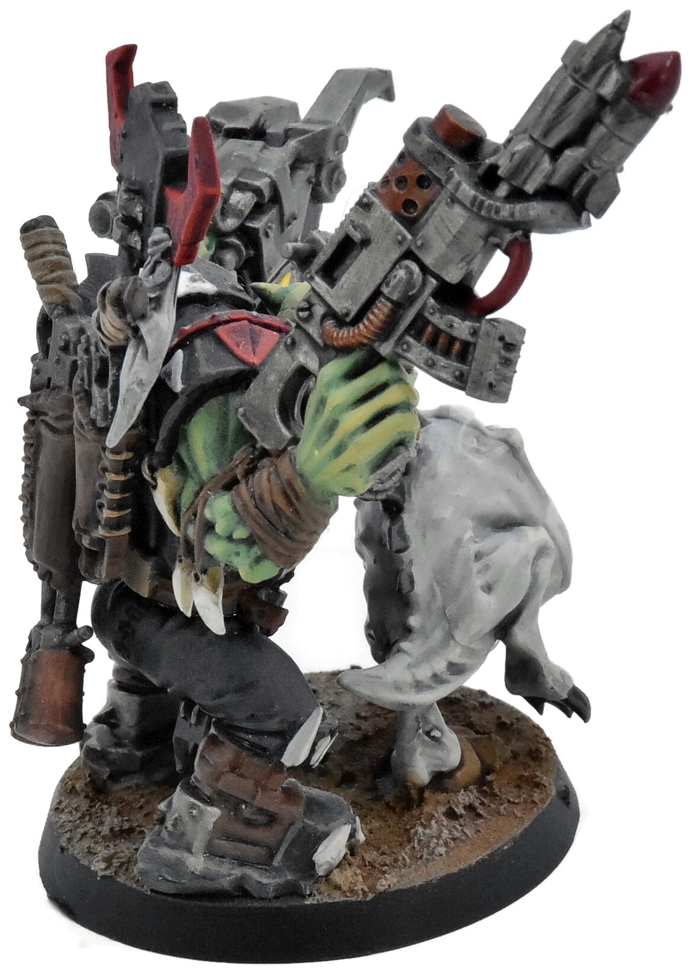 ORKS Warboss With Attack Squig #1 WELL PAINTED Warhammer 40K 2036