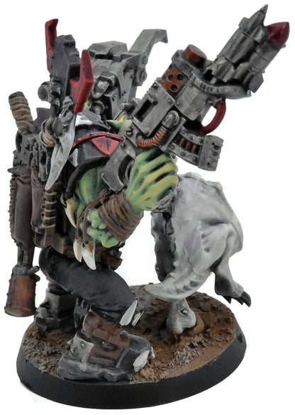 ORKS Warboss With Attack Squig #1 WELL PAINTED Warhammer 40K 2036