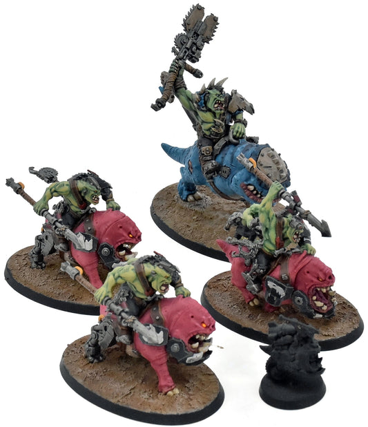 ORKS 4 Squighog Boyz #1 WELL PAINTED Warhammer 40K 2203