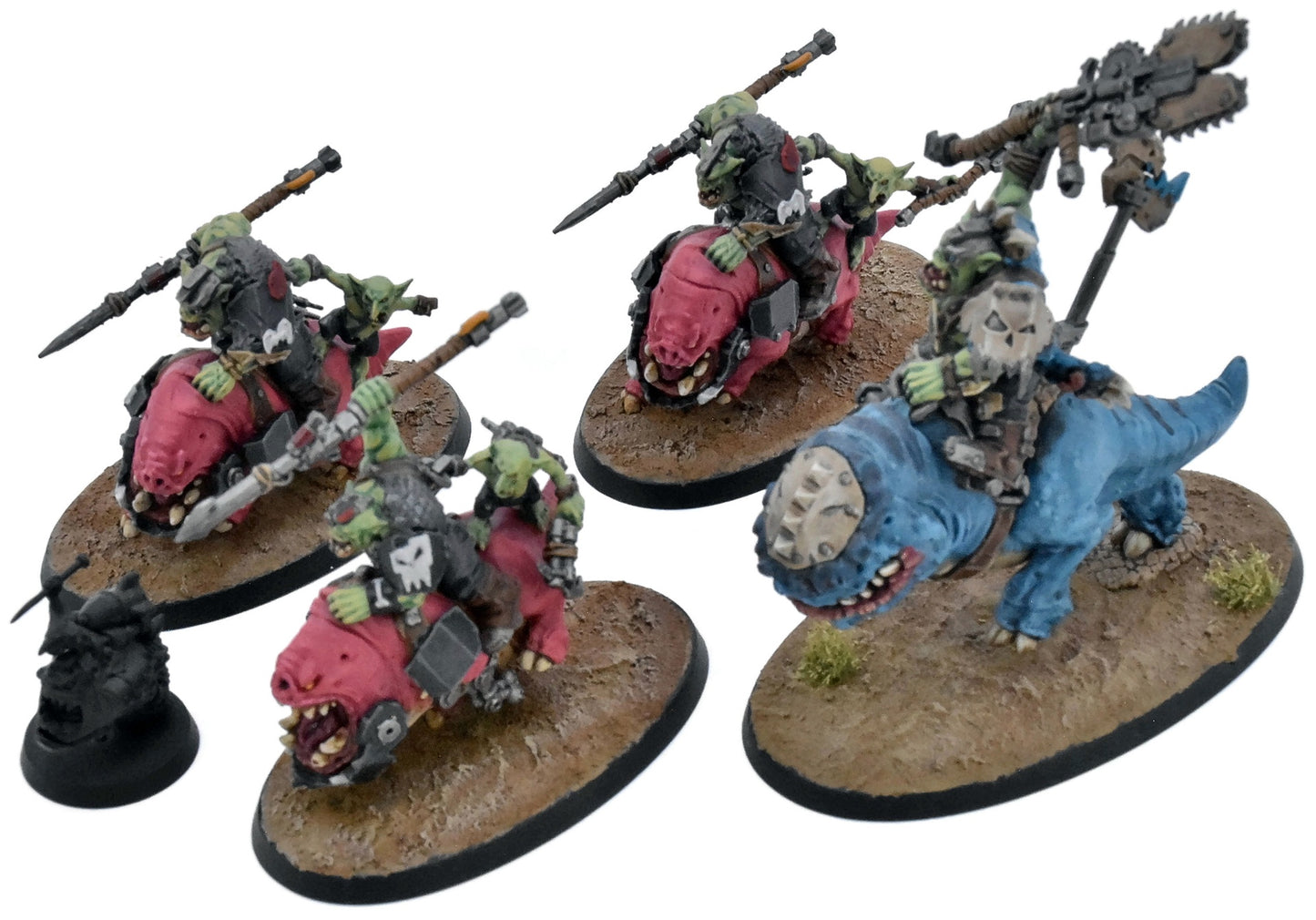 ORKS 4 Squighog Boyz #1 WELL PAINTED Warhammer 40K 2203