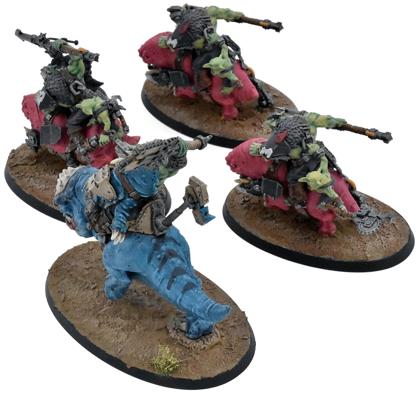ORKS 4 Squighog Boyz #1 WELL PAINTED Warhammer 40K 2203