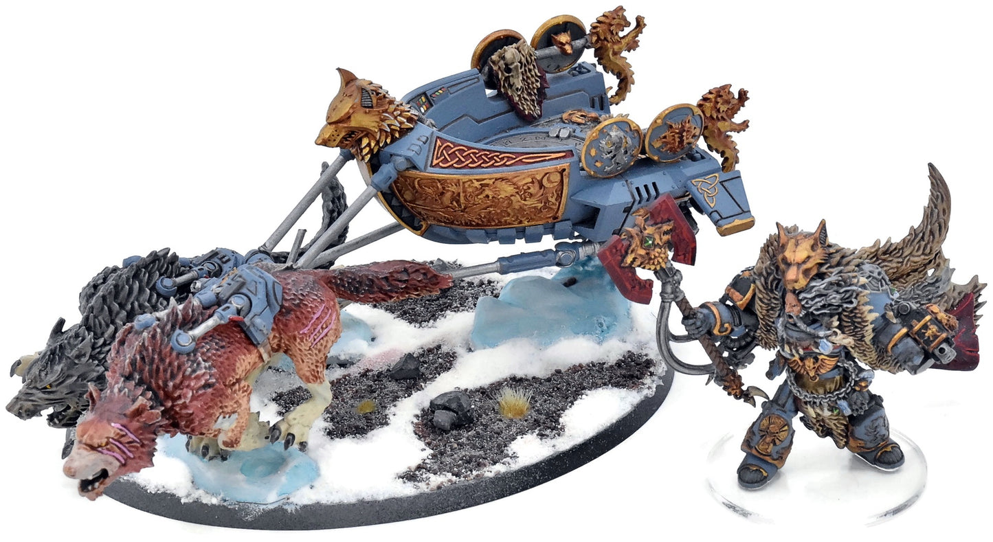 SPACE WOLVES Logan Grimnar On Stormrider #1 WELL PAINTED 40K 9035