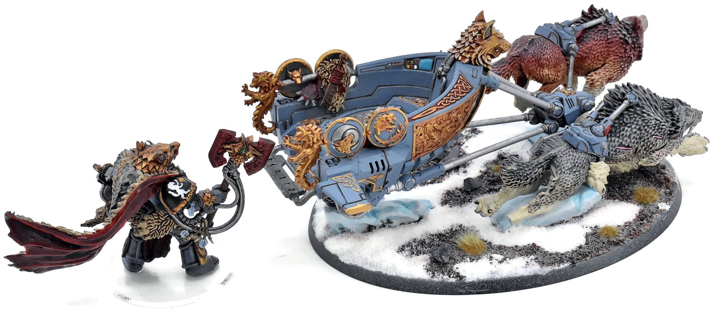 SPACE WOLVES Logan Grimnar On Stormrider #1 WELL PAINTED 40K 9035