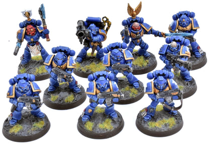 SPACE MARINES 10 Tactical Squad #1 WELL PAINTED Warhammer 40K 8912