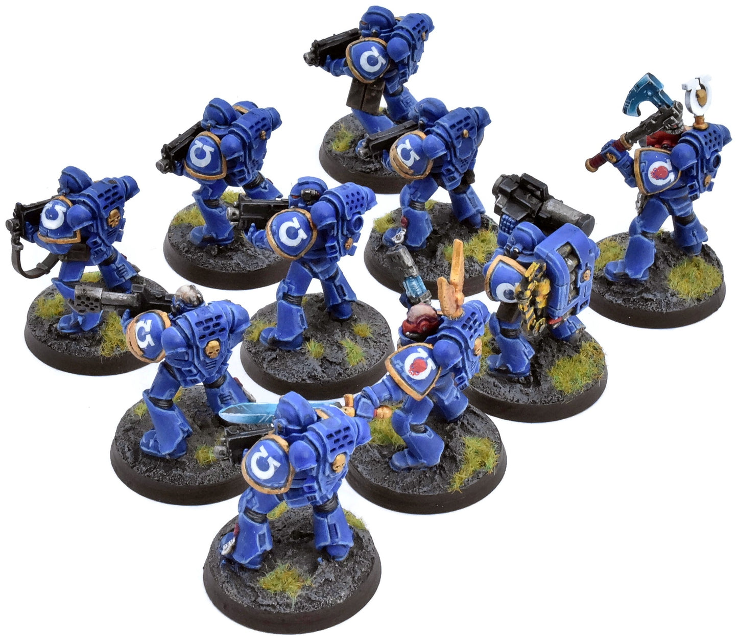 SPACE MARINES 10 Tactical Squad #1 WELL PAINTED Warhammer 40K 8912