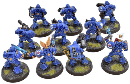 SPACE MARINES 10 Tactical Squad #1 WELL PAINTED Warhammer 40K 8912
