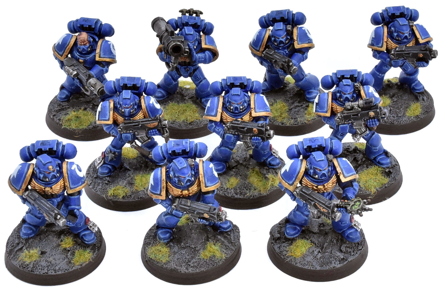 SPACE MARINES 10 Tactical Squad #2 WELL PAINTED Warhammer 40K 8929