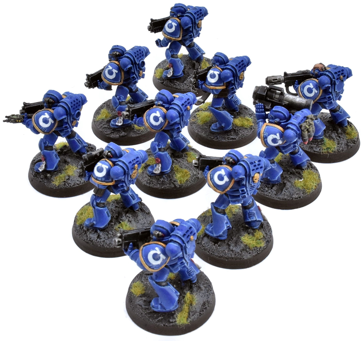 SPACE MARINES 10 Tactical Squad #2 WELL PAINTED Warhammer 40K 8929