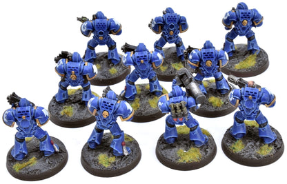 SPACE MARINES 10 Tactical Squad #2 WELL PAINTED Warhammer 40K 8929