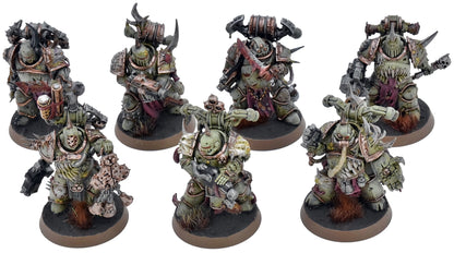 DEATH GUARD 7 Plague Marines #2 WELL PAINTED Warhammer 40K 9547