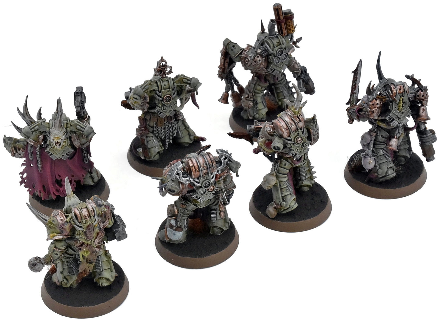 DEATH GUARD 7 Plague Marines #2 WELL PAINTED Warhammer 40K 9547